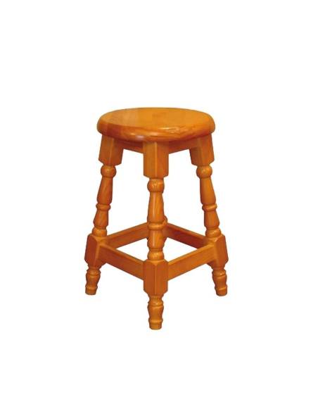 alt= taburete BAJO de madera ALMANSA