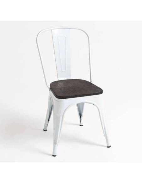 alt= silla Tolix madera oscura