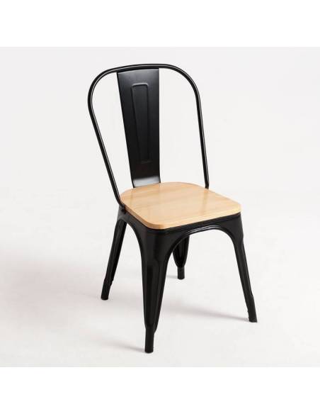 alt= Silla Tolix Madera Natural