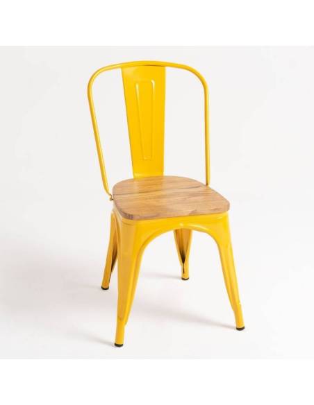 alt= Silla Tolix Madera Natural