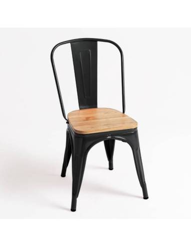 alt= Silla Tolix Madera Natural