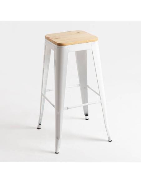 alt= taburete TOLIX asiento madera natural