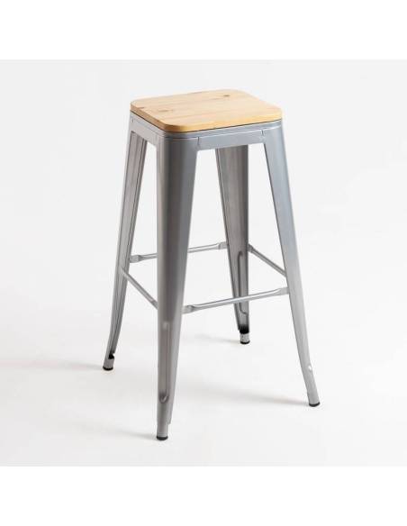 alt= taburete TOLIX asiento madera natural