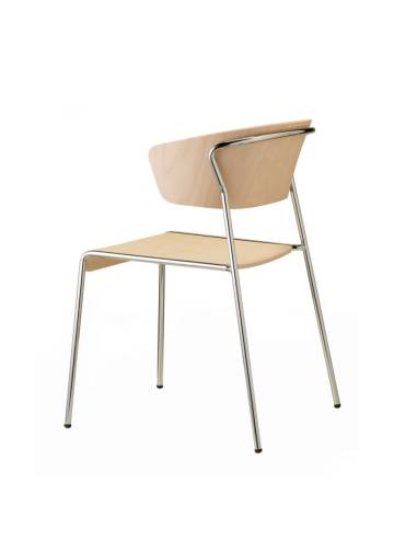 alt= Sillón Lisa con asiento de madera