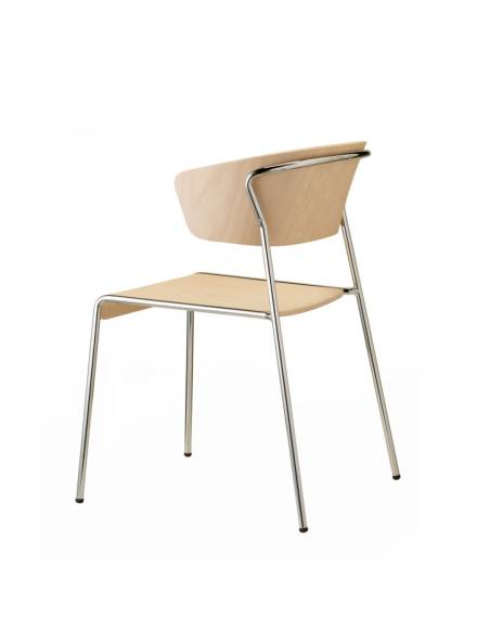 alt= Sillón Lisa con asiento de madera