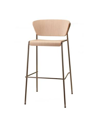 alt= Taburete Lisa con asiento de madera 65