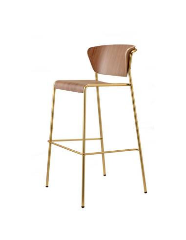alt= Taburete Lisa con asiento de madera 65
