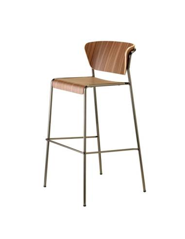 alt= Taburete Lisa con asiento de madera 65