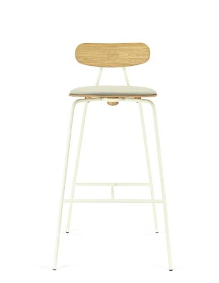 alt= Taburete Skool roble