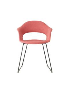 alt= Sillón Lady B Pop tapizado con patín deslizante