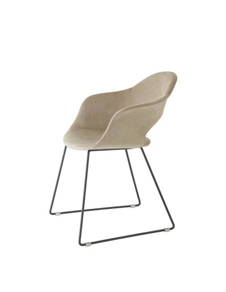 alt= Sillón Lady B Pop tapizado con patín deslizante