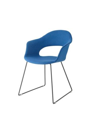 alt= Sillón Lady B Pop tapizado con patín deslizante