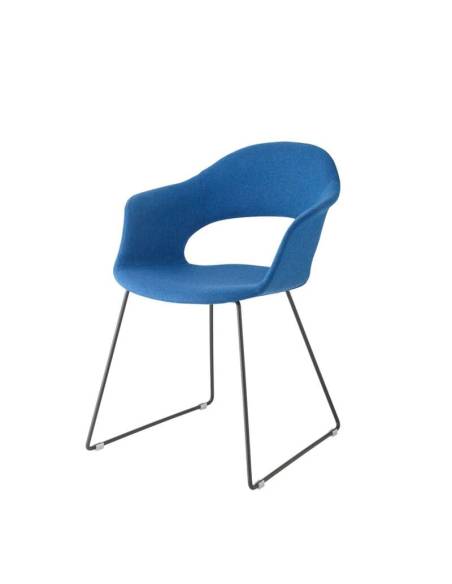 alt= Sillón Lady B Pop tapizado con patín deslizante