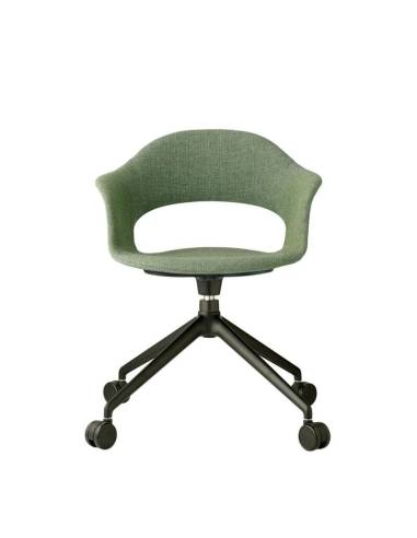 alt= Sillón Lady B Pop con ruedas tapizado