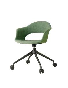 alt= Sillón Lady B Pop con ruedas tapizado