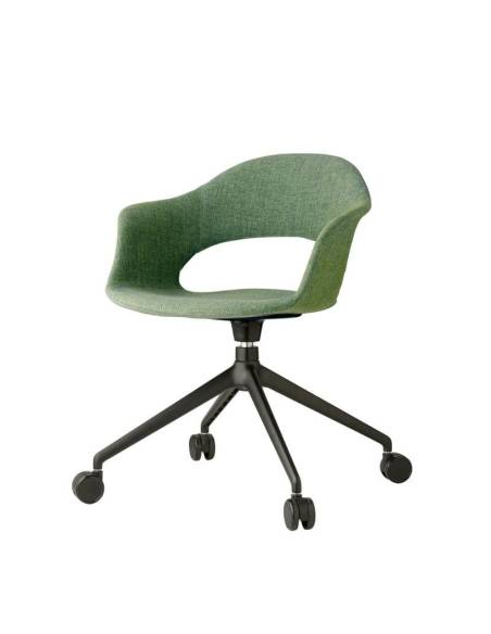 alt= Sillón Lady B Pop con ruedas tapizado