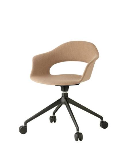 alt= Sillón Lady B Pop con ruedas tapizado