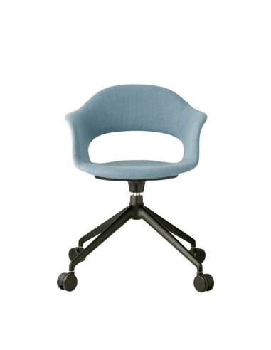 alt= Sillón Lady B Pop con ruedas tapizado